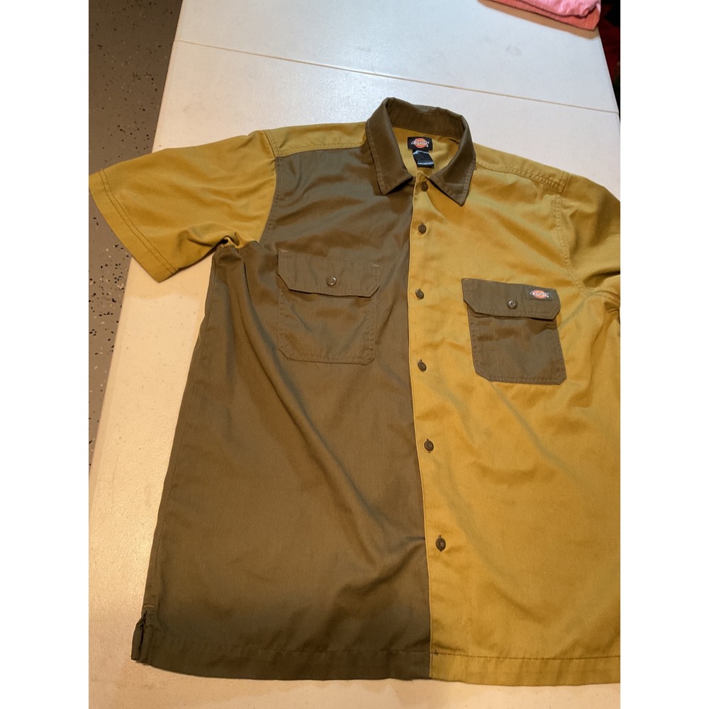 Dickies Mens Color Block Short Sleeve Work Shirt Size M